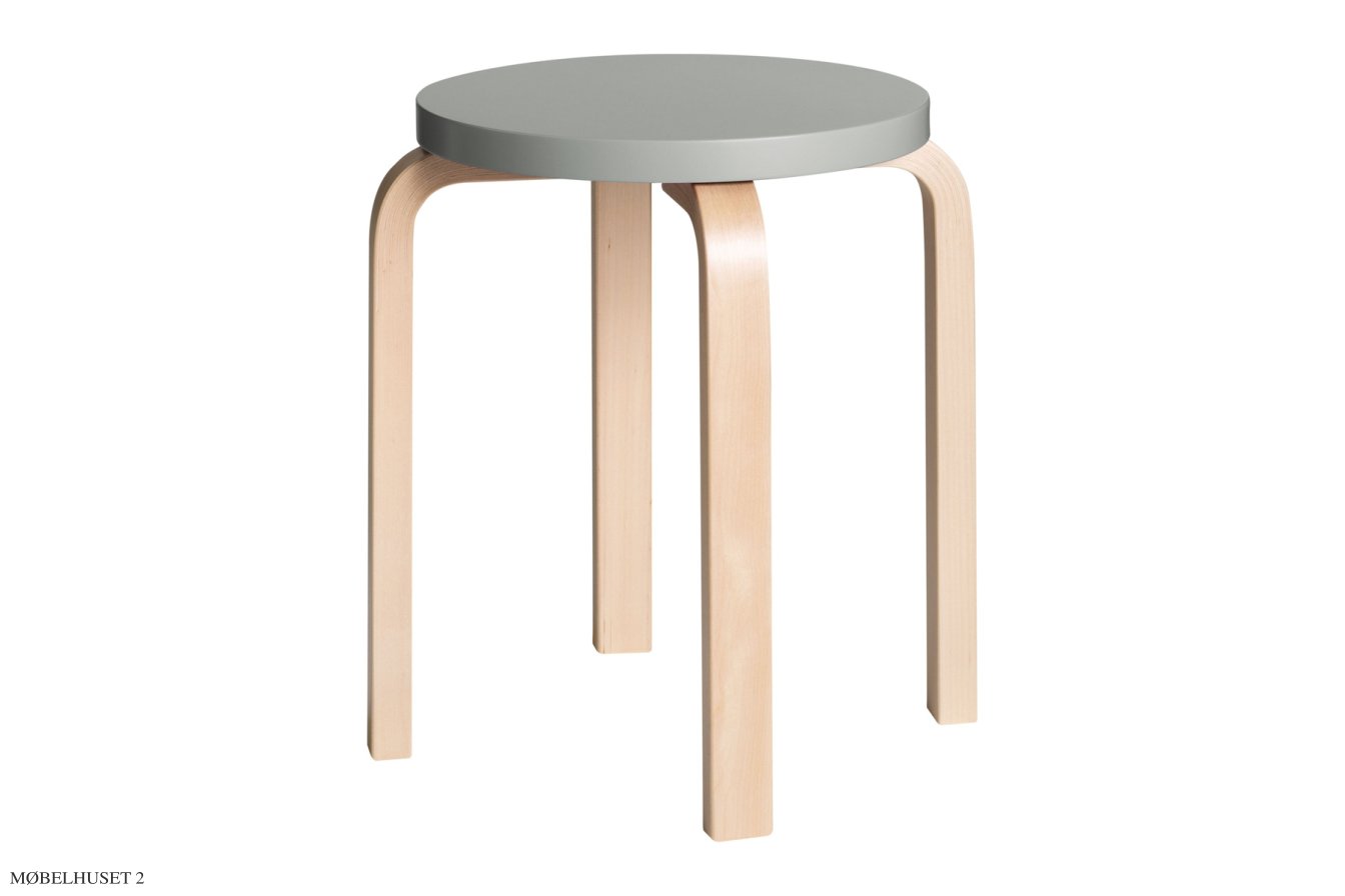 Stool E60 | Farve, Birk/gr� lakeret | Artek