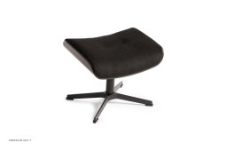 Timeout fodskammel, Eg sortbejdset, X-fod sort aluminium, Stof | Evita Black 44 | Conform