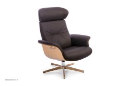 Timeout l�nestol, Eg lak, Drejefod tr�/aluminium, L�der | Jesolo Testa moro 69 | Conform