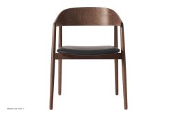 AC2 Stol b�g, Buche ger�uchert, Leder schwarz | Andersen Furniture