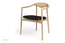 JARI Spisebordsstol, Eiche ge�lt, Leder | Black | Brdr. Kr�ger
