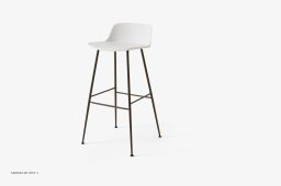 Rely HW86 Thekenhocker mit Kunststoffschale, Bronziert, White | &Tradition
