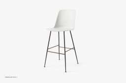 Rely HW96 Thekenhocker mit Kunststoffschale, Bronziert, White | &Tradition
