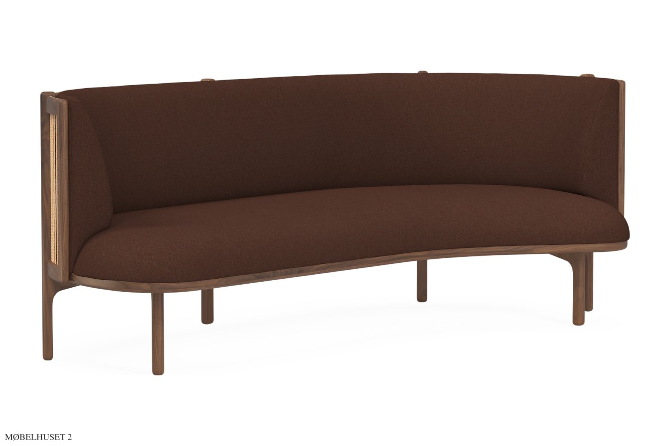 RF1903 Sideways Sofa, Walnuss ge�lt, Re-wool, Re-wool 0377 Dusty Red, Links | Carl Hansen & S�n