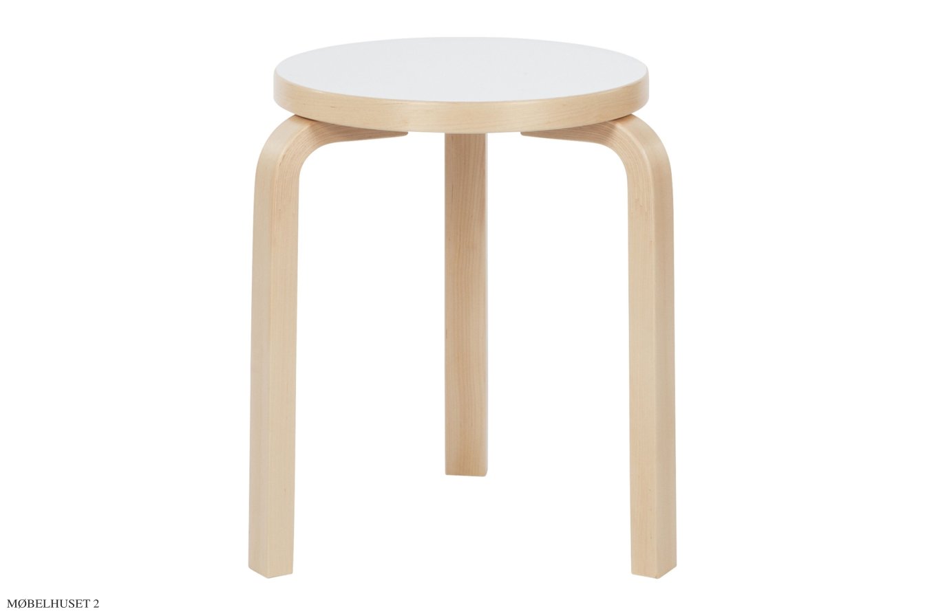 Stool 60 | Farve, Birk/hvid laminat | Artek
