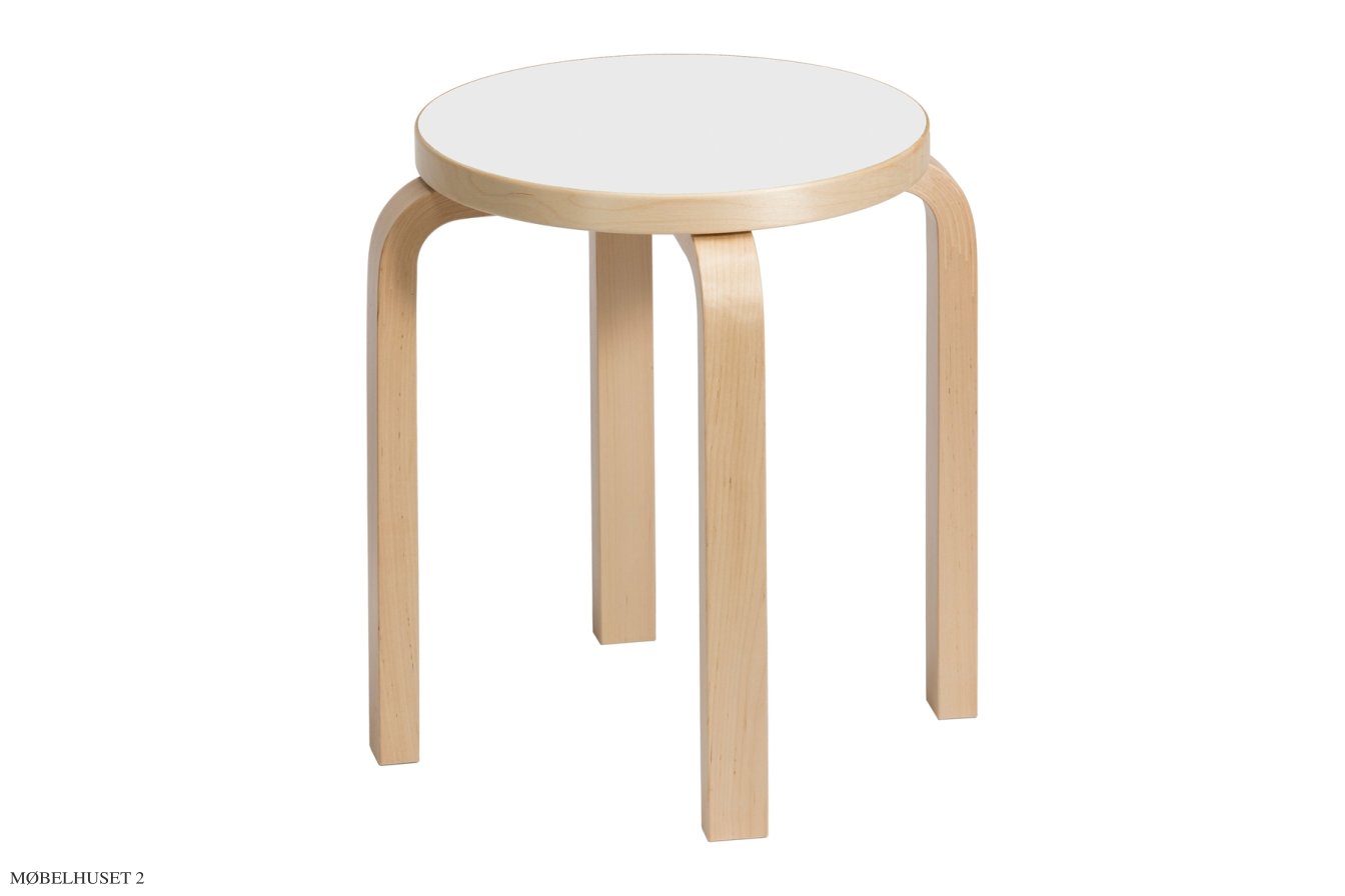 Stool E60 | Farve, Birk/hvid laminat | Artek