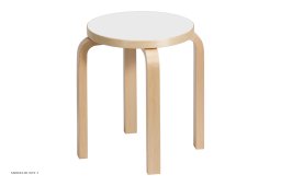 Stool E60 | Farve, Birk/hvid laminat | Artek