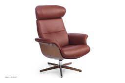 Timeout l�nestol, Valn�d, Drejefod tr�/aluminium, L�der | Bolzano Bordeaux 38 | Conform