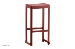 Atelier Bar Stool Barhocker, Buche dunkelrot lackiert, H75 cm | Artek