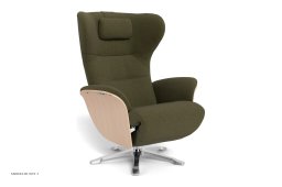 Aviora recliner l�nestol, Eg ubehandlet, Drejefod aluminium, Stof | Salento Dark green 28 | Conform