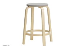 Bar Stool 64 | Farbe, Birke/Leder Prestige beige, �52 x H65 cm | Artek