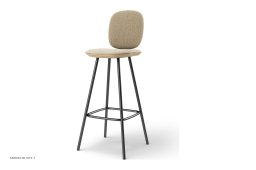 Pauline Comfort barstol, Barh�he 75 cm, Metallbeine, Eiche ge�lt, Stoff | Cream (Kvadrat Moss) | Brdr. Kr�ger