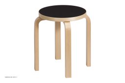 Stool E60 | Farve, Birk/sort linoleum | Artek