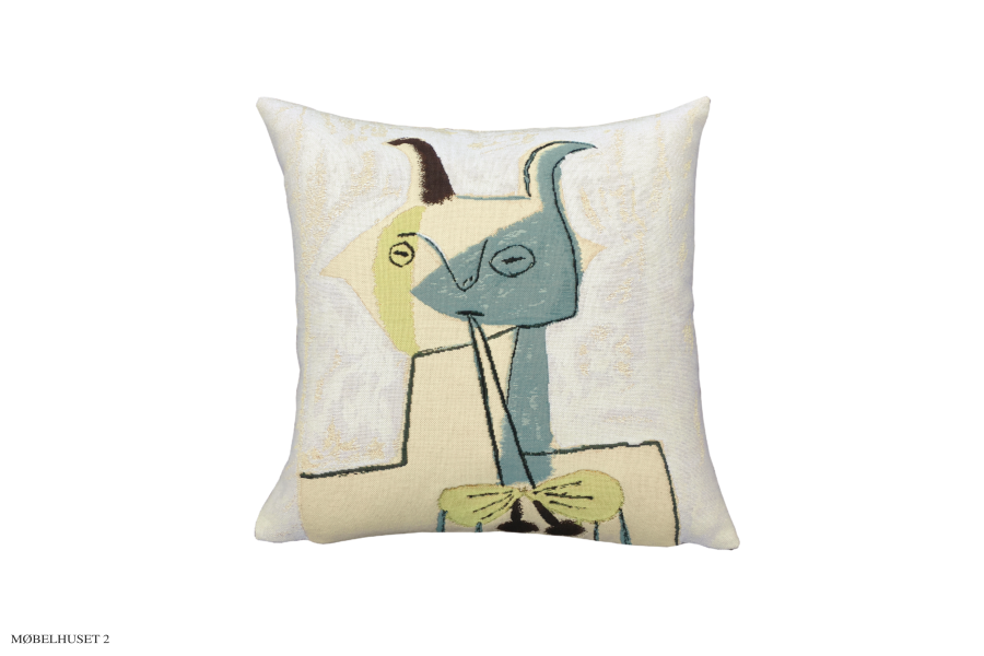 Faune jaune et bleu jouant de la diaule