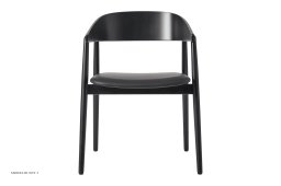 AC2 Stol b�g, Buche schwarz matt lackiert, Leder schwarz | Andersen Furniture