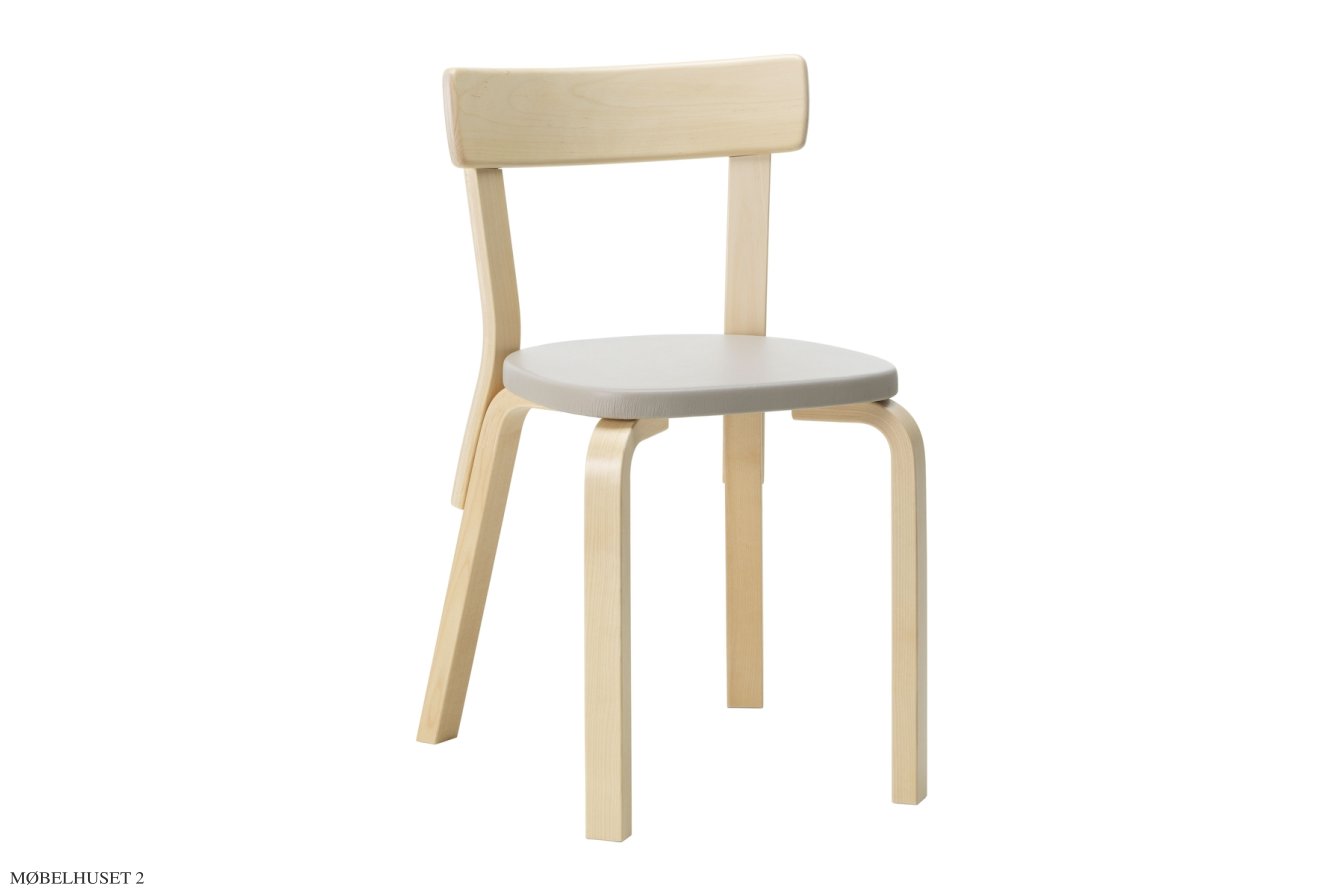 Chair 69 spisebordsstol, Birk/l�der Prestige beige | Artek