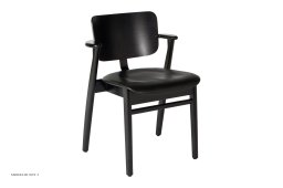 Domus Chair armstol, Sort bejdse birk | s�de Prestige l�der sort | Artek