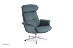 Timeout l�nestol, Helpolstret, Drejefod aluminium, Stof | Evita Petrol 39 | Conform
