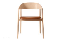 AC2 Stol b�g, Buche wei� pigmentiert, Leder cognac | Andersen Furniture