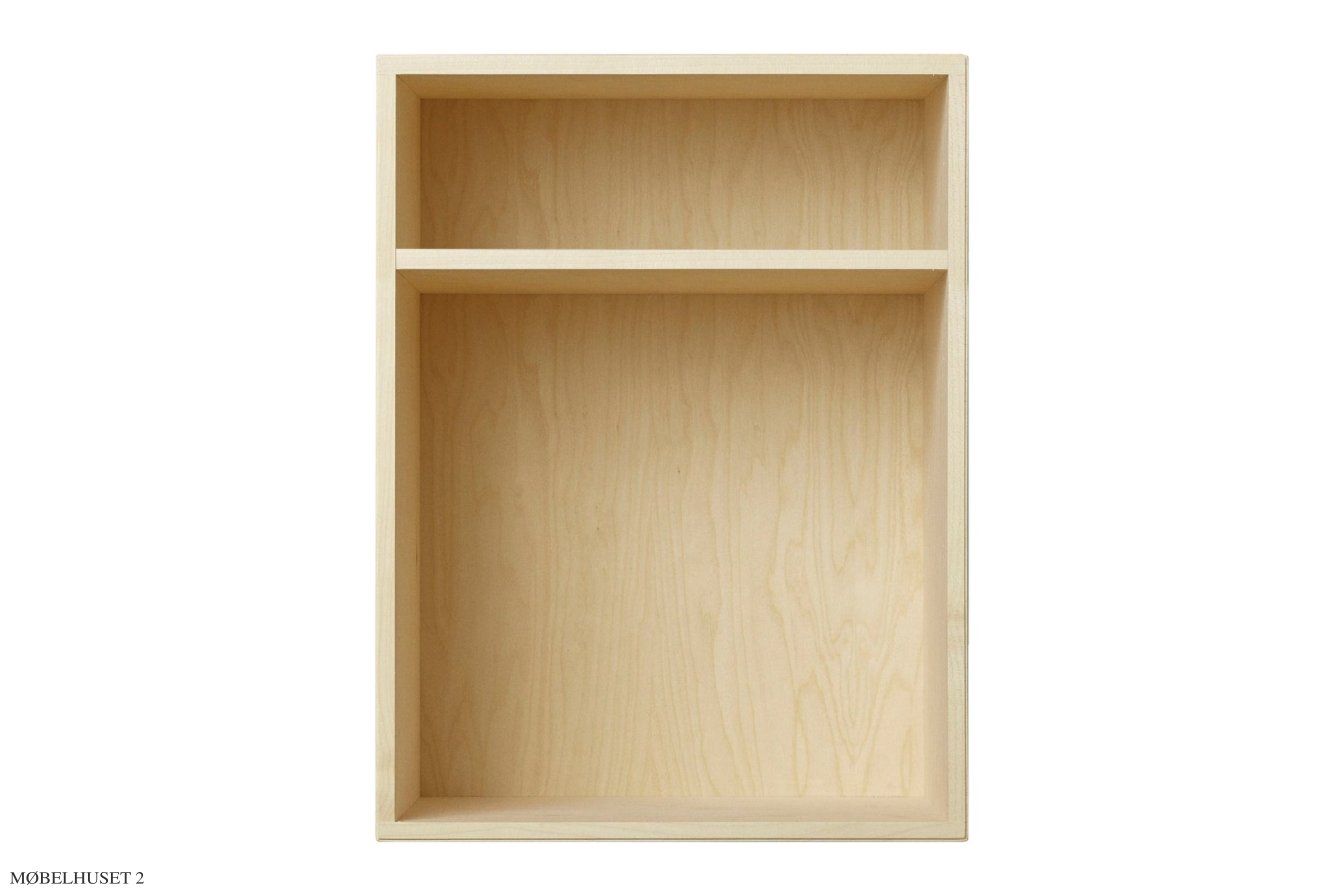 ATBO Bedside reol lodret 47 x 35 med hylde, 30 cm, Birk mat lak
