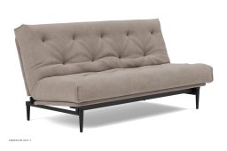 Colpus Schlafsofa, Schwarze Eiche / schwarzes Metall, Cordufine Beige 318 | Innovation Living