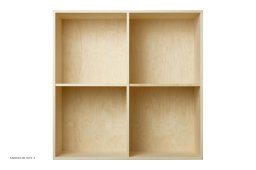 ATBO Reol 70 x 70, Lodret mellemside, 21 cm, Birk mat lak