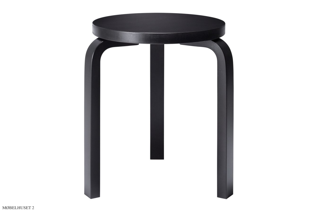 Stool 60 | Farve, Sortlakeret | Artek