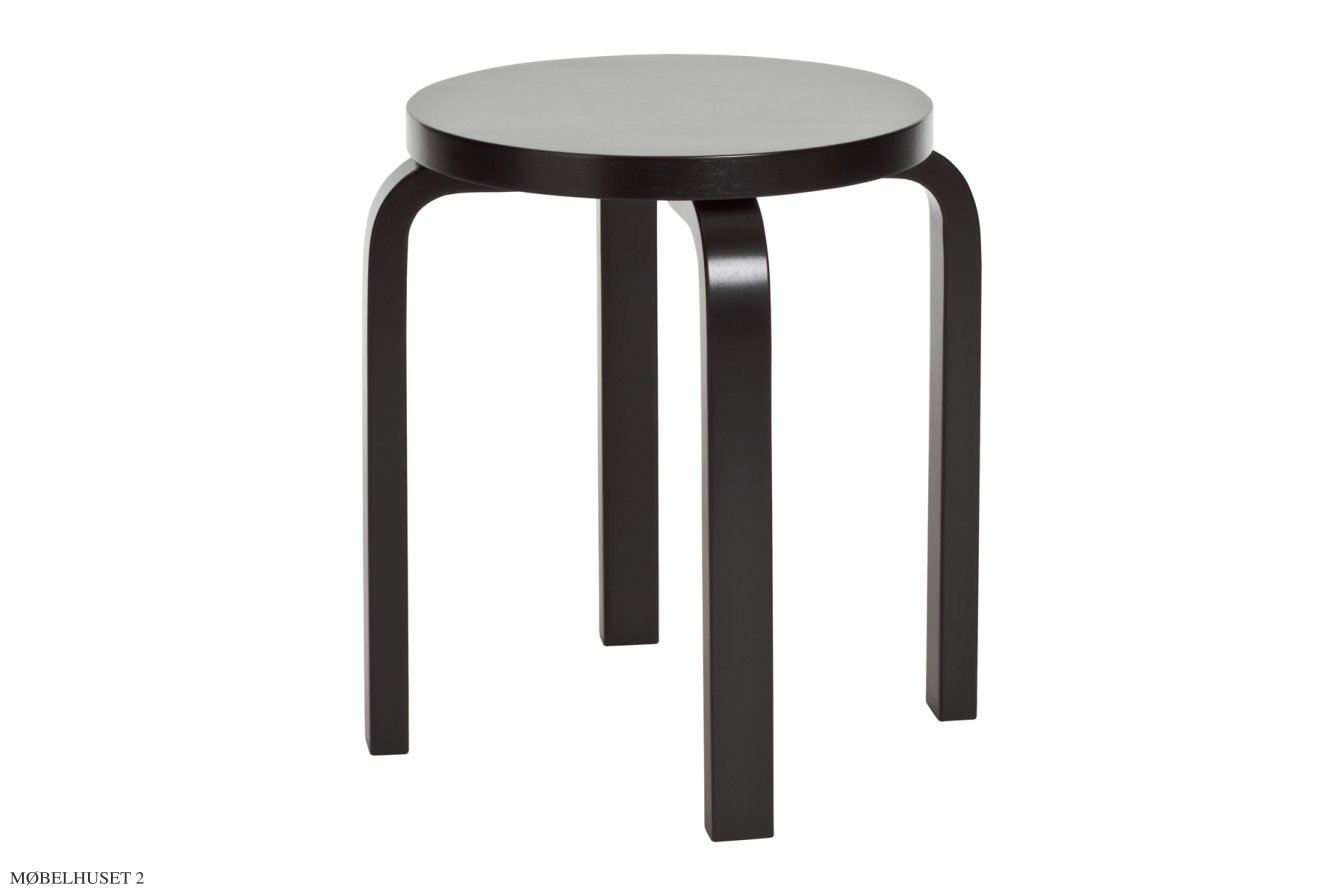 Stool E60 | Farve, Sortlakeret | Artek
