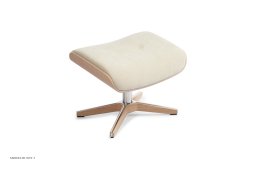 Timeout fodskammel, Eg ubehandlet, X-fod tr�/aluminium, Stof | Velvety Ivory 03 | Conform