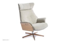 Air l�nestol, Eg ubehandlet, Drejefod tr�/aluminium, Stof | Velvety Stone 73 | Conform