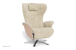 Aviora recliner l�nestol, Eg ubehandlet, Drejefod aluminium, F�reskind | Sheepskin Sand | Conform