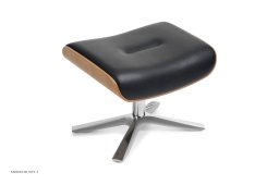 Timeout fodskammel, Eg lak, Quattro x-fod aluminium, L�der | Zero Black 89 | Conform