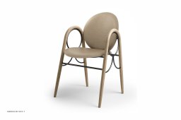 Arkade Chair, Eiche wei� ge�lt, Leder | Almond, Schwarzes Gestell | Brdr. Kr�ger