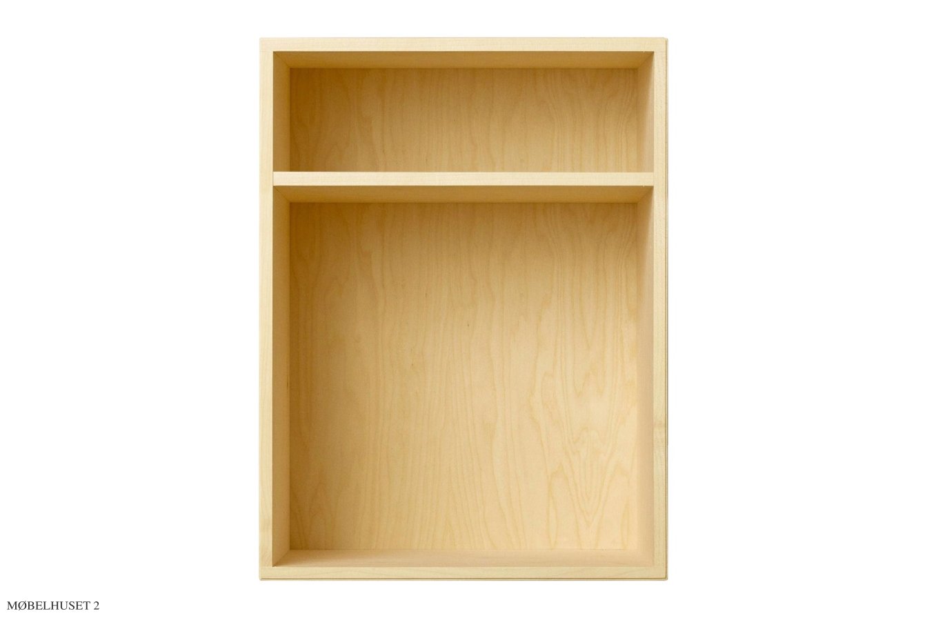 ATBO Bedside reol lodret 47 x 35 med hylde, 30 cm, Birk klar olie