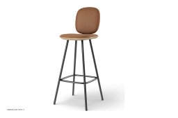 Pauline Comfort barstol, Barh�he 75 cm, Metallbeine, Eiche ge�lt, Leder | Brandy | Brdr. Kr�ger