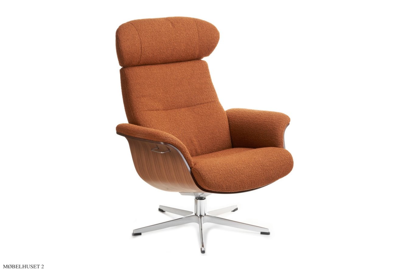 Timeout fodskammel, Valn�d, X-fod aluminium, Stof | Gianni Bronze 19 | Conform