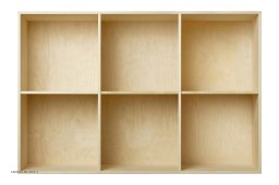ATBO 105 reol 70 x 104,4 med lodrette mellemsider, 34,5 cm, Birk mat lak