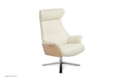Air l�nestol, Eg ubehandlet, Quattro drejefod aluminium, L�der | Fantasy Pure white 02 | Conform