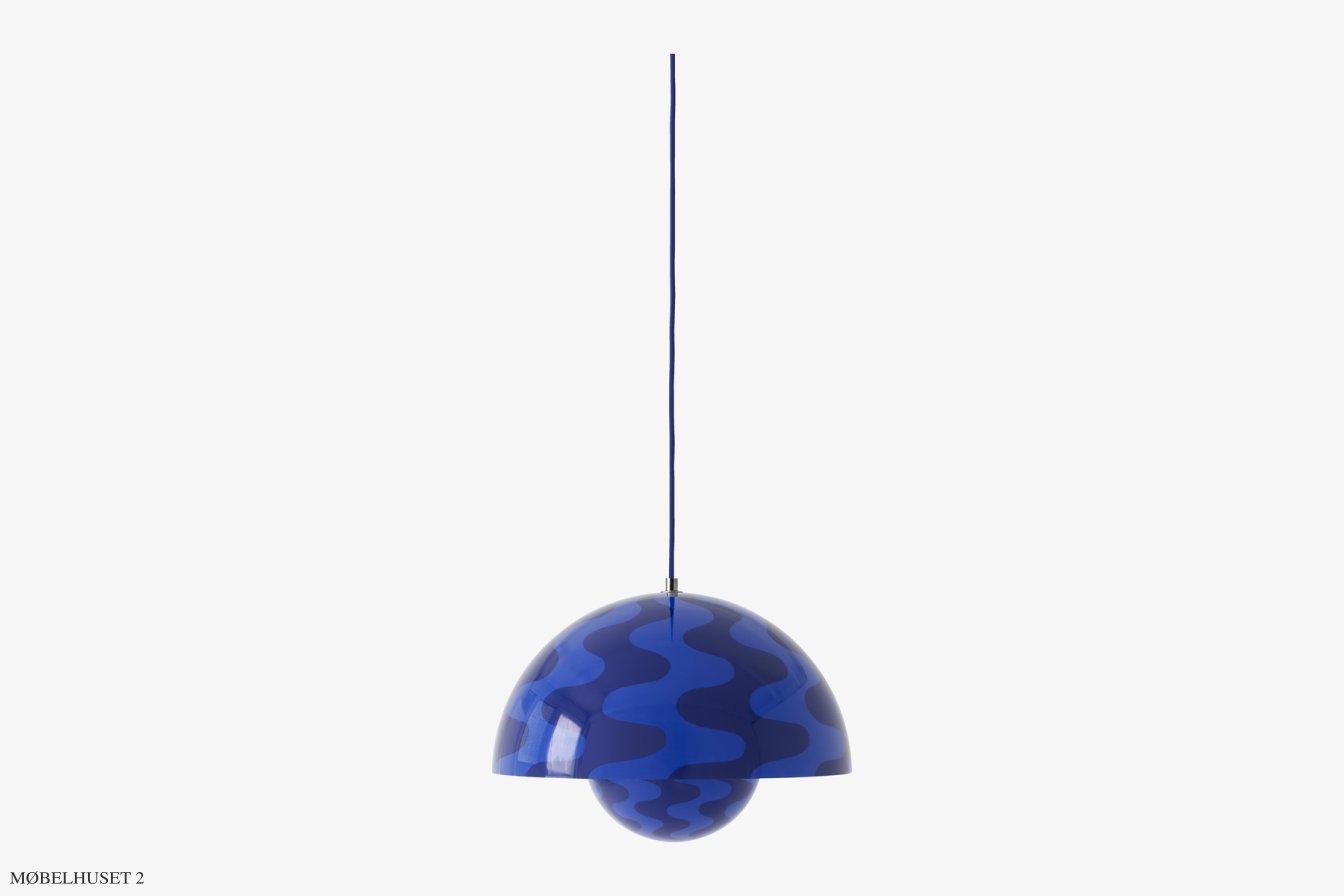 Flowerpot VP7 pendel, Cobalt Blue & Twilight Blue Pattern | &Tradition