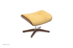 Timeout fodskammel, Valn�d, X-fod tr�/aluminium, Stof | Velvety Mustard 17 | Conform
