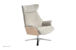 Air l�nestol, Eg ubehandlet, Quattro drejefod aluminium, Stof | Velvety Stone 73 | Conform