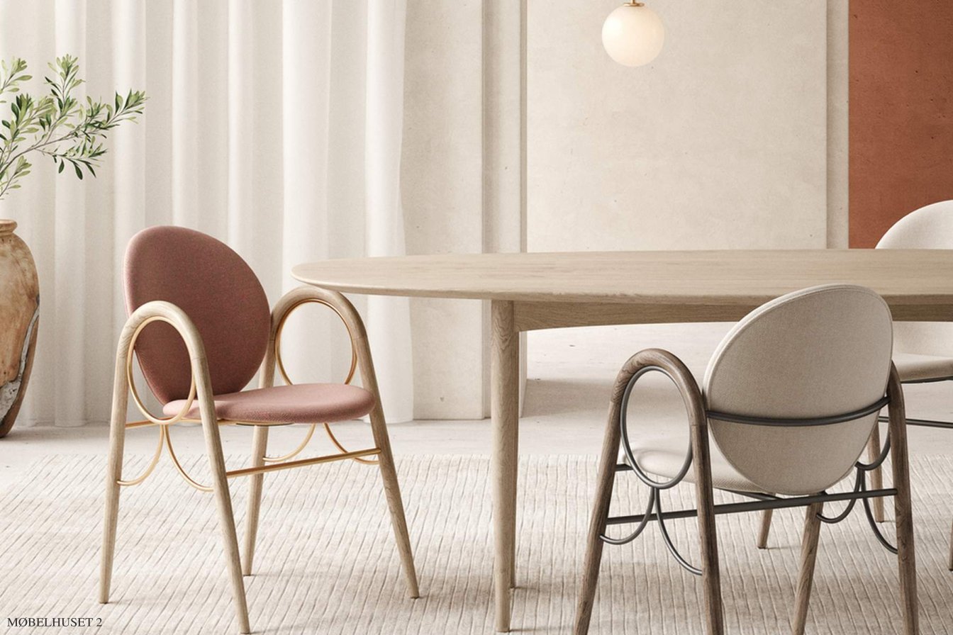 Arkade Chair, Eiche ge�lt, Leder | Brandy, Messinggestell | Brdr. Kr�ger