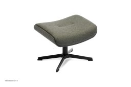 Timeout fodskammel, Helpolstret, X-fod sort aluminium, Stof | Sheford Dark grey 77 | Conform