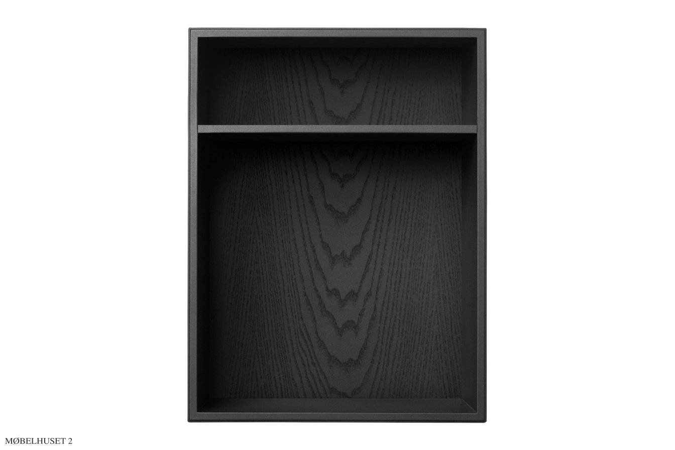 ATBO Bedside reol lodret 47 x 35 med hylde, 34,5 cm, Sortbejdset ask