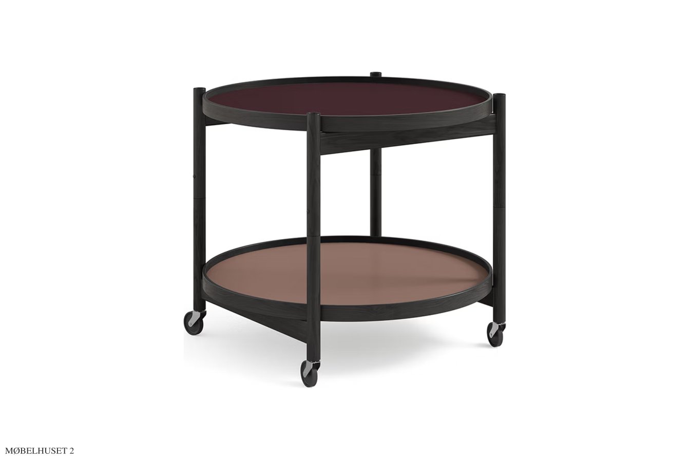 B�lling bakkebord Nano, Modell 60, Eiche schwarz lackiert, Wine – Burgund/Ros� | Brdr. Kr�ger
