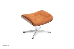 Timeout fodskammel, Valn�d, X-fod aluminium, Stof | Velvety Bronze 64 | Conform