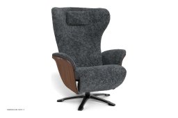 Aviora recliner l�nestol, Valn�d, Drejefod sort aluminium, F�reskind | Sheepskin Charcoal | Conform