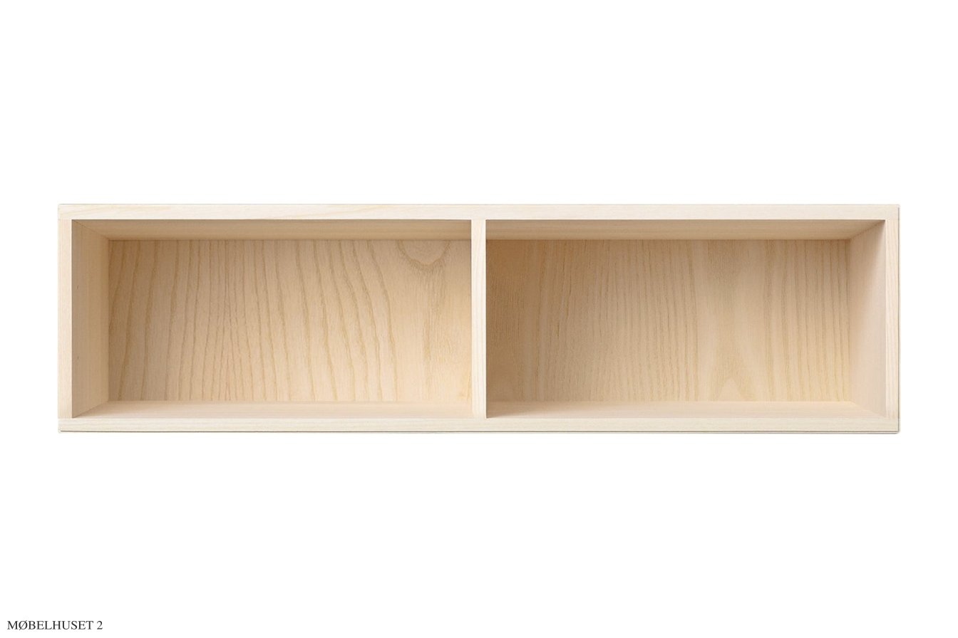 ATBO Halv hallway reol 18 x 70 med mellemside, 21 cm, Ask mat lak
