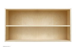 ATBO Halv reol vandret 35 x 70 med hel hylde, 21 cm, Birk mat lak