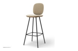 Pauline Comfort barstol, Barh�he 75 cm, Metallbeine, R�uchereiche ge�lt, Stoff | Cream (Kvadrat Moss) | Brdr. Kr�ger